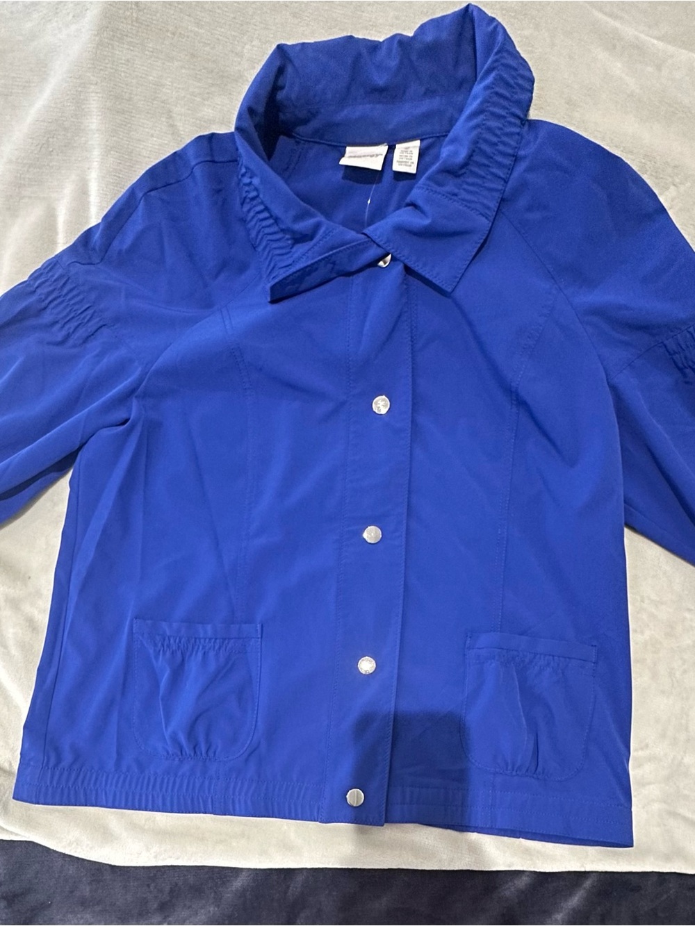Zenergy’s Women’s Utility Snap-Front Jacket in Royal Blue